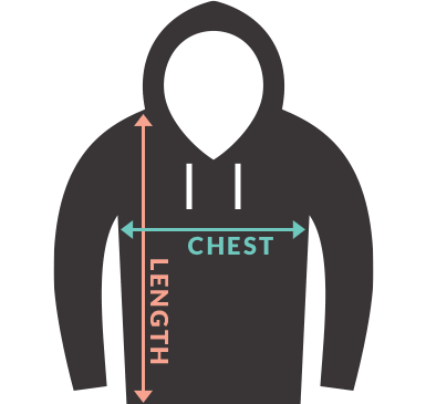 Unisex Pullover Hoodie size chart